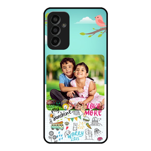 Galaxy F13 Photo Printing on Glass Case - Doodle love Design