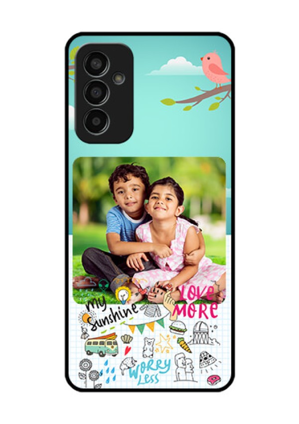 Galaxy F13 Photo Printing on Glass Case - Doodle love Design