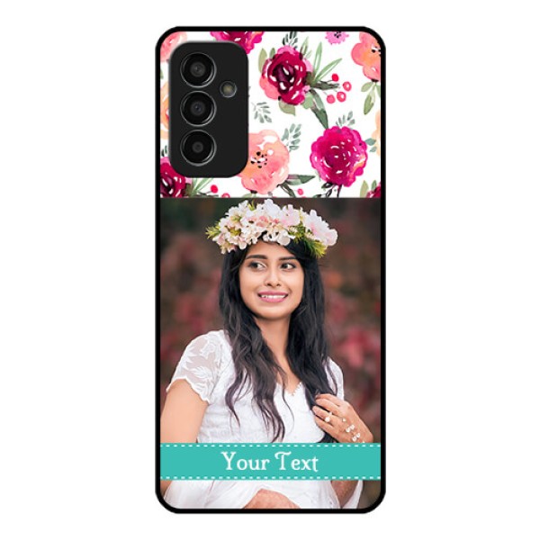 Galaxy F13 Custom Glass Phone Case - Watercolor Floral Design