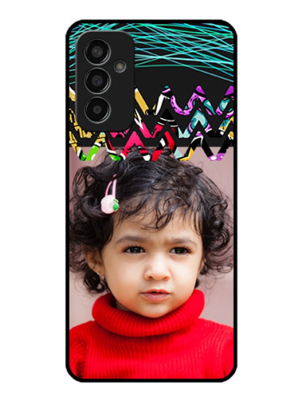 Custom Galaxy F13 Personalized Glass Phone Case - Neon Abstract Design