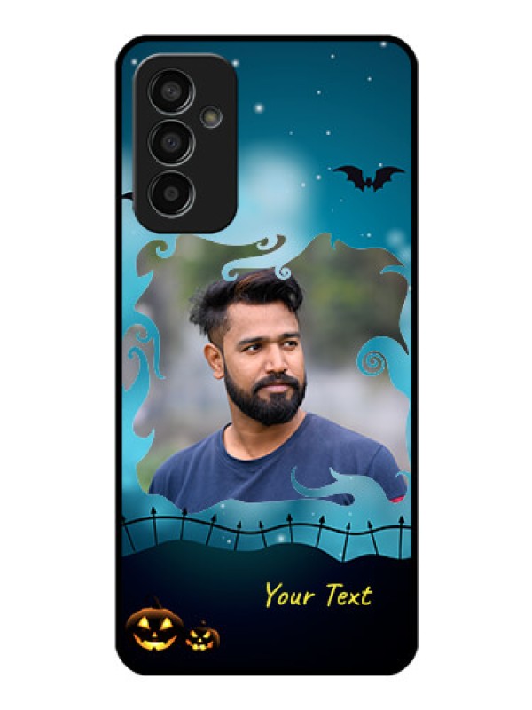 Custom Galaxy F13 Custom Glass Phone Case - Halloween frame design