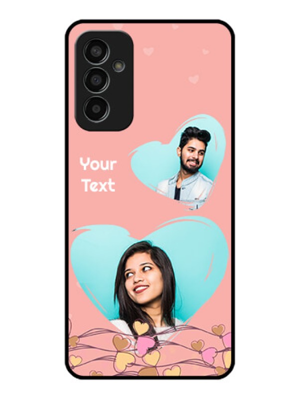 Custom Galaxy F13 Custom Glass Mobile Case - Love Doodle Design