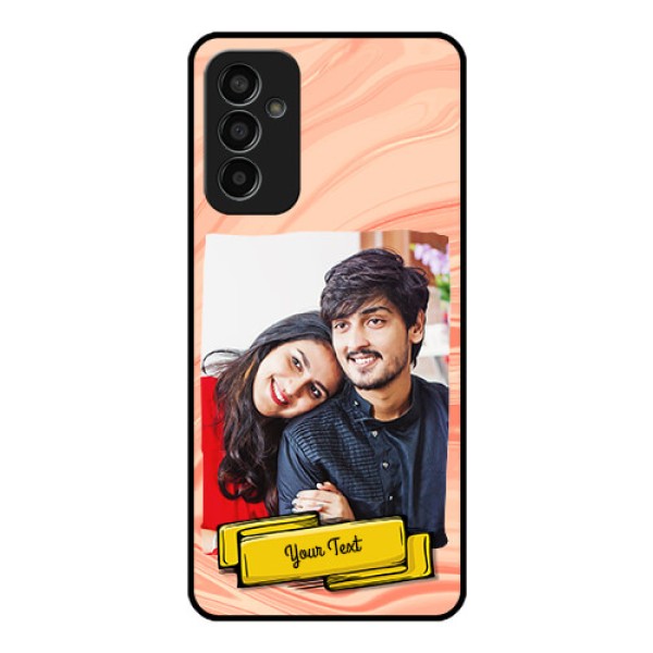 Galaxy F13 Personalized Glass Phone Case - Marble Texture Design