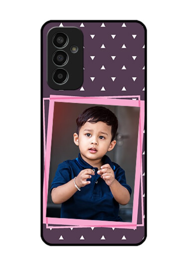 Galaxy F13 Custom Glass Mobile Case - Triangle Pattern Dotted Design
