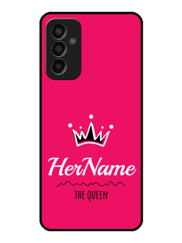 Custom Galaxy F13 Glass Phone Case Queen with Name