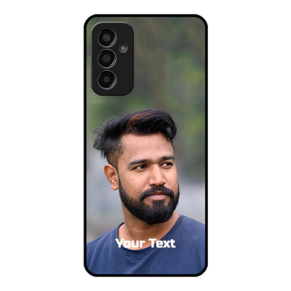 Galaxy F13 Glass Mobile Cover: Photo with Text