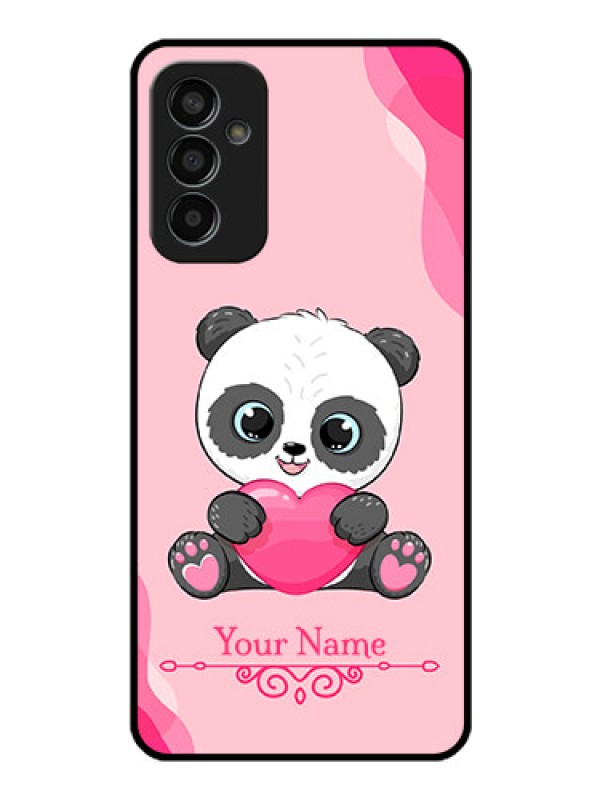 Custom Galaxy F13 Custom Glass Mobile Case - Cute Panda Design