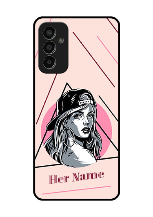Galaxy F13 Personalized Glass Phone Case - Rockstar Girl Design