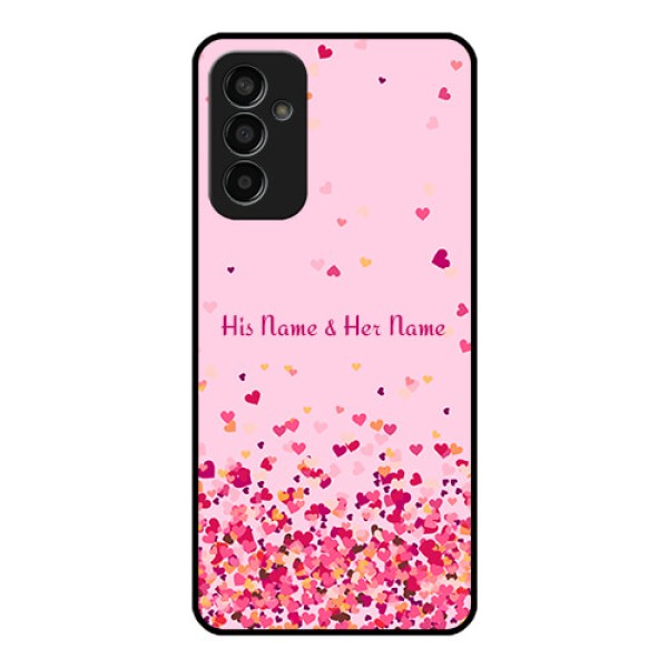 Galaxy F13 Photo Printing on Glass Case - Floating Hearts Design