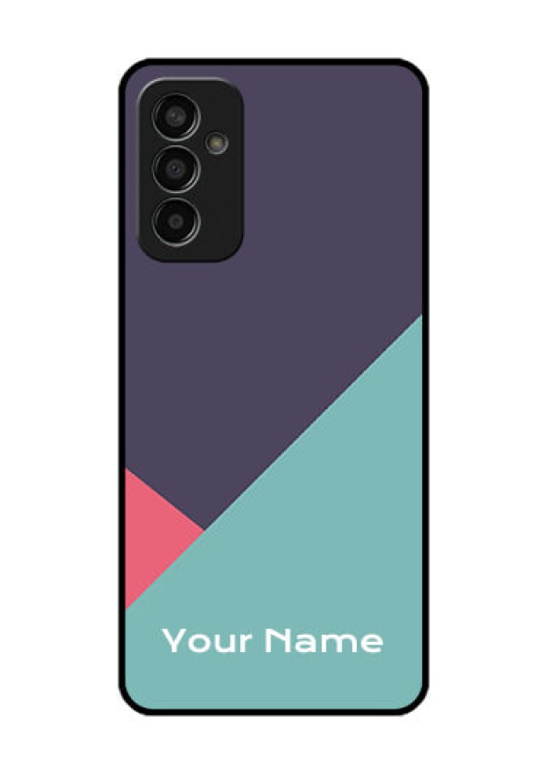 Galaxy F13 Custom Glass Mobile Case - Tri Color abstract Design