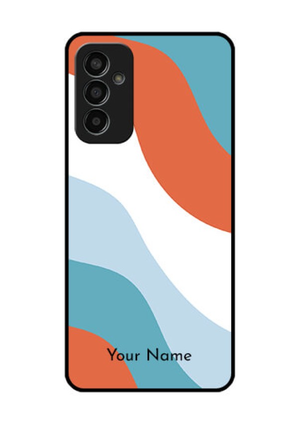 Galaxy F13 Custom Glass Mobile Case - coloured Waves Design