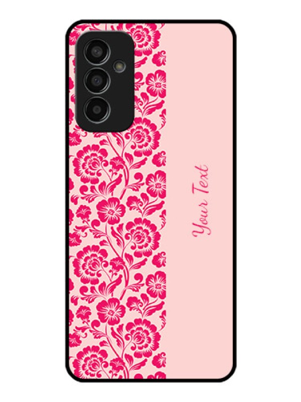 Custom Galaxy F13 Custom Glass Phone Case - Attractive Floral Pattern Design