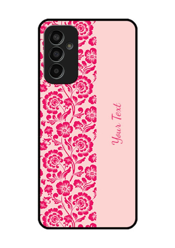 Galaxy F13 Custom Glass Phone Case - Attractive Floral Pattern Design