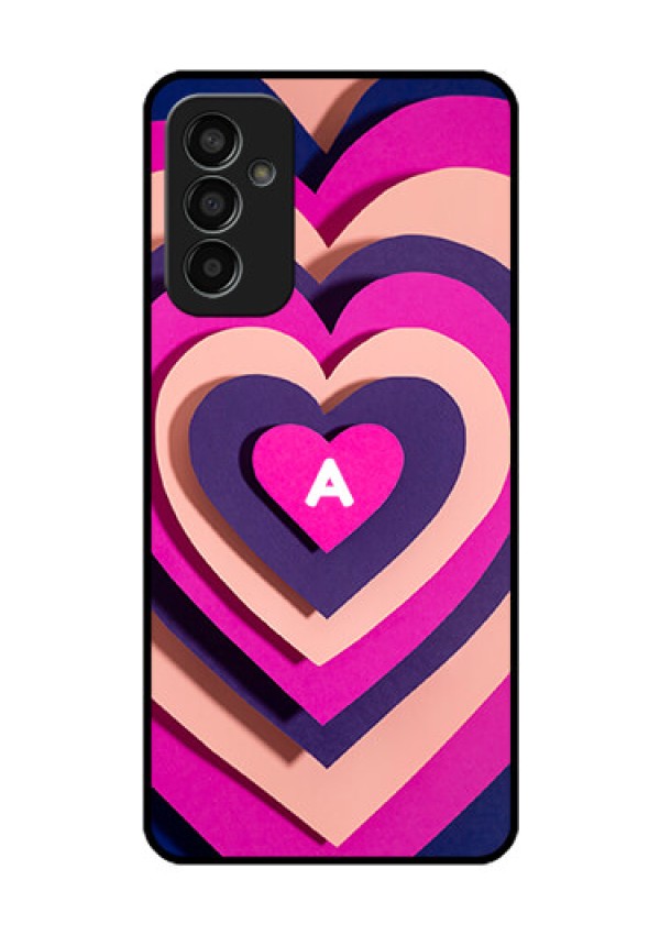 Galaxy F13 Custom Glass Mobile Case - Cute Heart Pattern Design