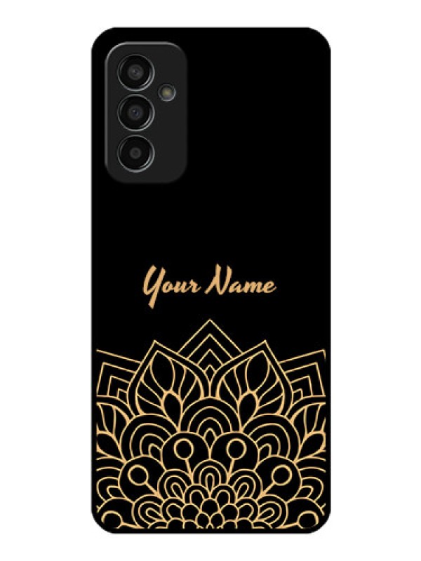 Custom Galaxy F13 Custom Glass Phone Case - Golden mandala Design