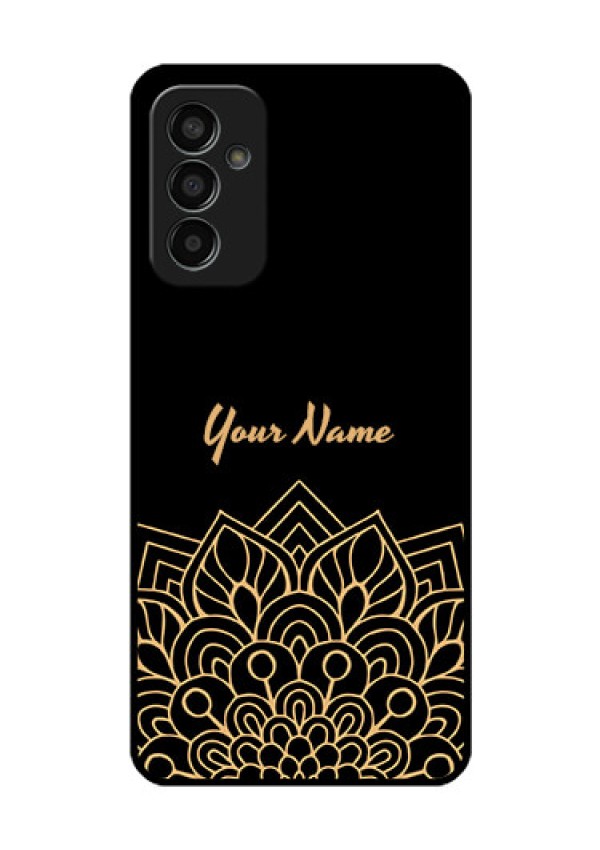 Galaxy F13 Custom Glass Phone Case - Golden mandala Design