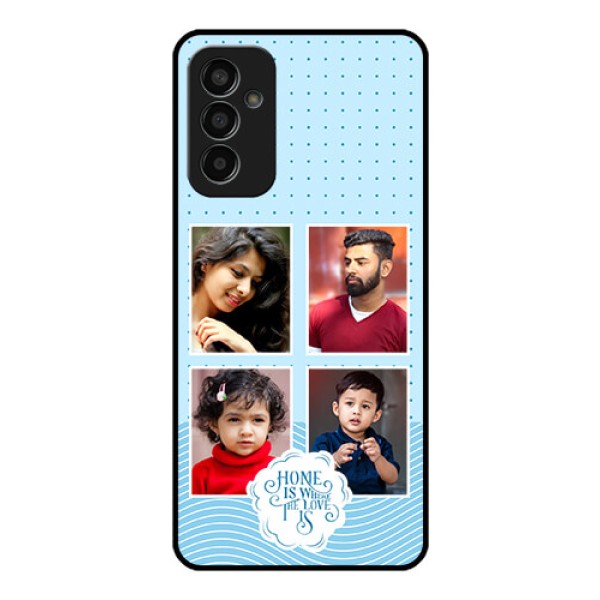 Galaxy F13 Custom Glass Phone Case - Cute love quote with 4 pic upload Design Galaxy F13 Custom Glass Phone Case - Cute love quote with 4 pic upload Design