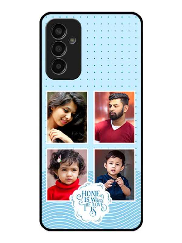 Custom Galaxy F13 Custom Glass Phone Case - Cute love quote with 4 pic upload Design