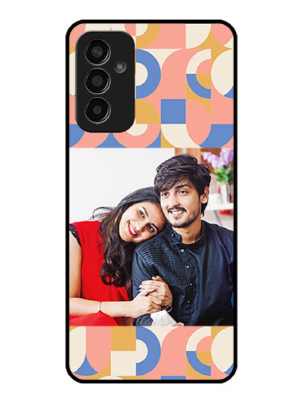 Custom Galaxy F13 Photo Printing on Glass Case - Semi-circle Maze Pattern Design