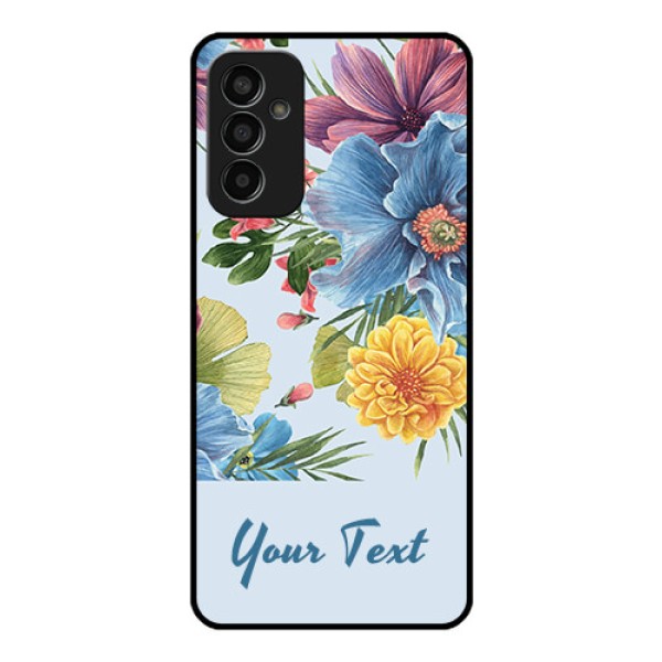 Galaxy F13 Custom Glass Mobile Case - Stunning Watercolored Flowers Painting Design