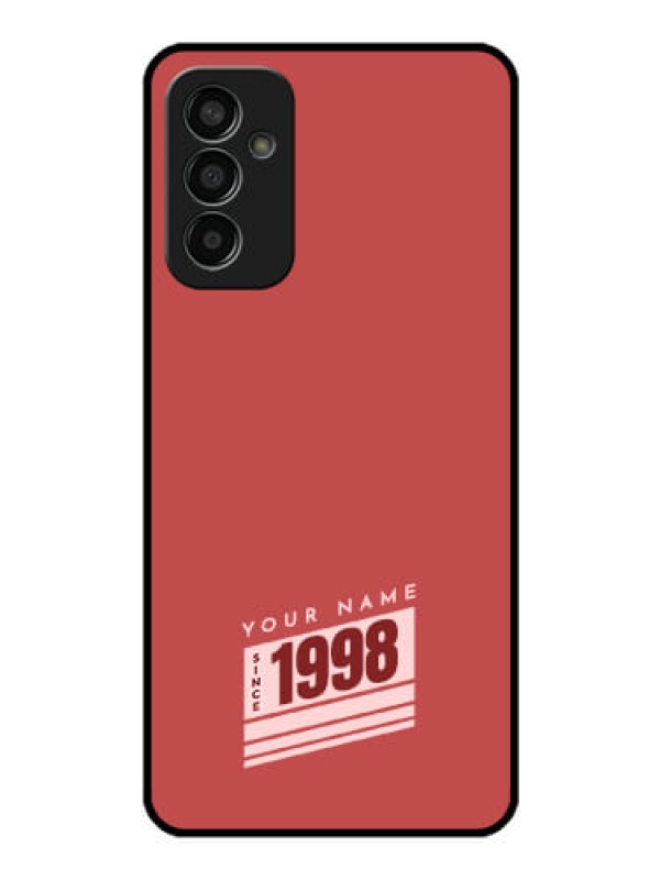 Custom Galaxy F13 Custom Glass Phone Case - Red custom year of birth Design