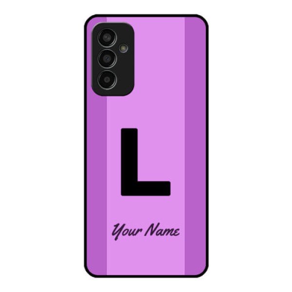Galaxy F13 Custom Glass Phone Case - Tricolor custom text Design