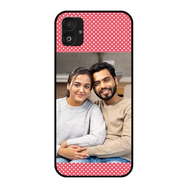 Samsung Galaxy F14 5G Custom Glass Phone Case - White Dotted Design