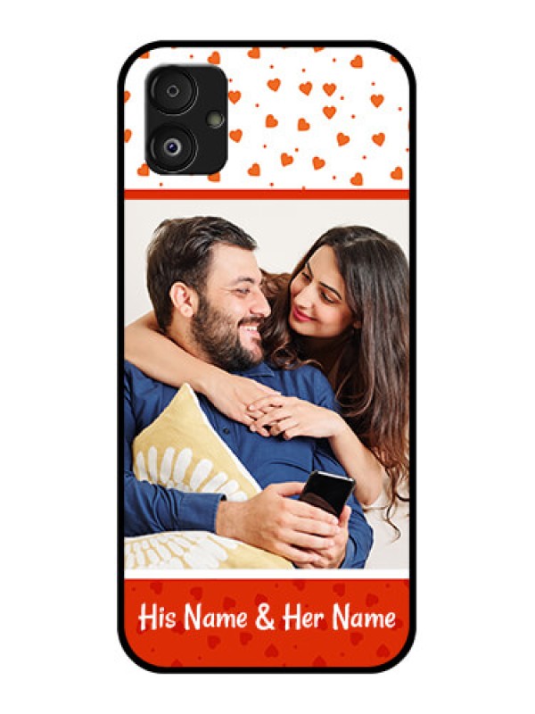 Custom Samsung Galaxy F14 5G Custom Glass Phone Case - Orange Love Symbol Design