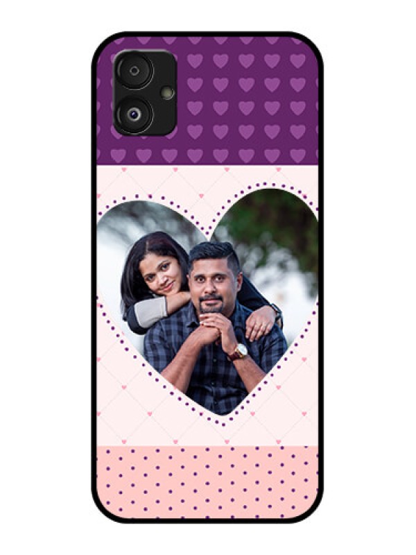 Custom Samsung Galaxy F14 5G Custom Glass Phone Case - Violet Love Dots Design