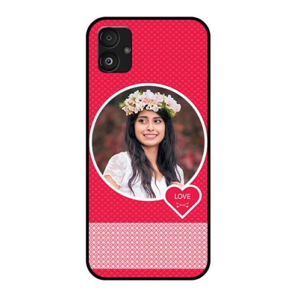 Samsung Galaxy F14 5G Personalised Glass Phone Case - Pink Pattern Design