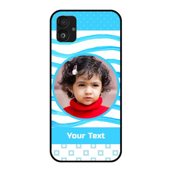 Samsung Galaxy F14 5G Custom Glass Phone Case - Simple Blue Case Design Samsung Galaxy F14 5G Custom Glass Phone Case - Simple Blue Case Design