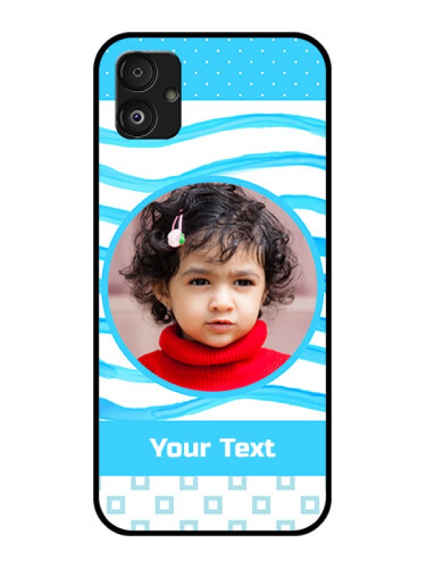 Custom Samsung Galaxy F14 5G Custom Glass Phone Case - Simple Blue Case Design