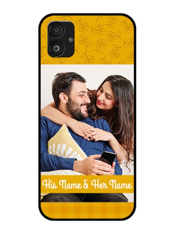 Custom Samsung Galaxy F14 5G Custom Glass Mobile Case - Yellow Floral Design