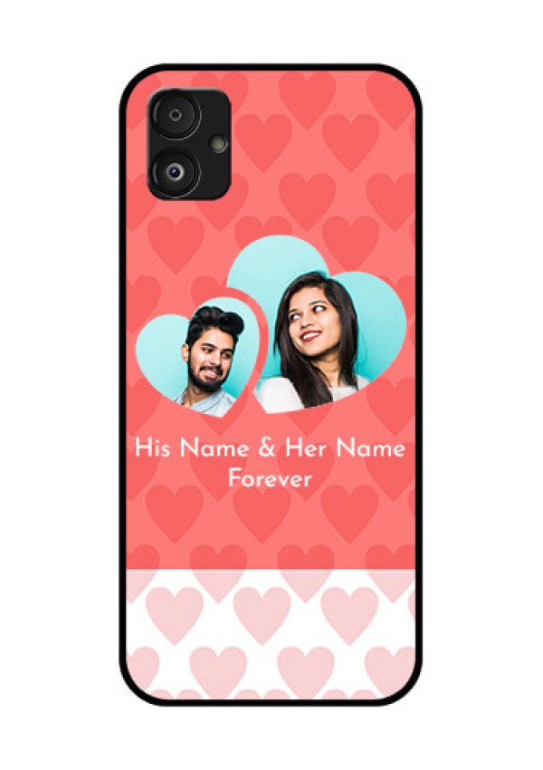 Samsung Galaxy F14 5G Personalized Glass Phone Case - Couple Pic Upload Design