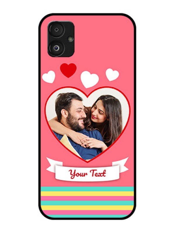 Custom Samsung Galaxy F14 5G Photo Printing on Glass Case - Love Doodle Design