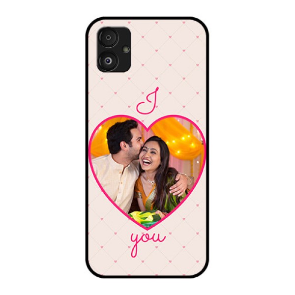 Samsung Galaxy F14 5G Custom Glass Mobile Case - Heart Shape Design