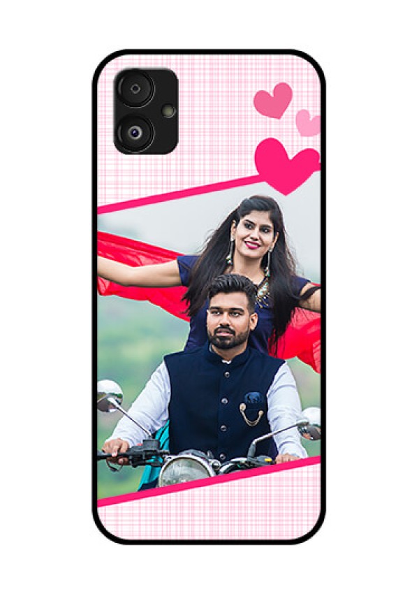 Samsung Galaxy F14 5G Custom Glass Phone Case - Love Shape Heart Design