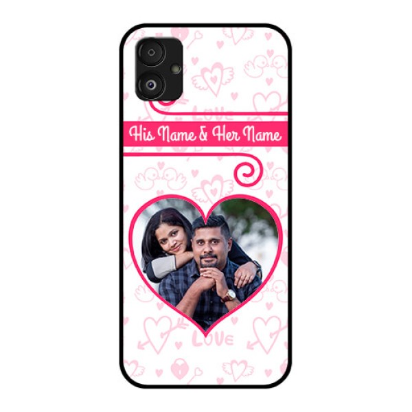 Samsung Galaxy F14 5G Personalized Glass Phone Case - Heart Shape Love Design Samsung Galaxy F14 5G Personalized Glass Phone Case - Heart Shape Love Design