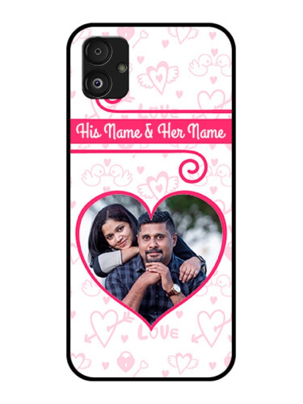 Custom Samsung Galaxy F14 5G Personalized Glass Phone Case - Heart Shape Love Design