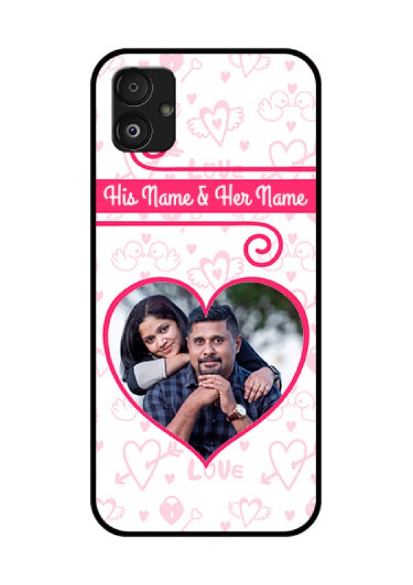Samsung Galaxy F14 5G Personalized Glass Phone Case - Heart Shape Love Design