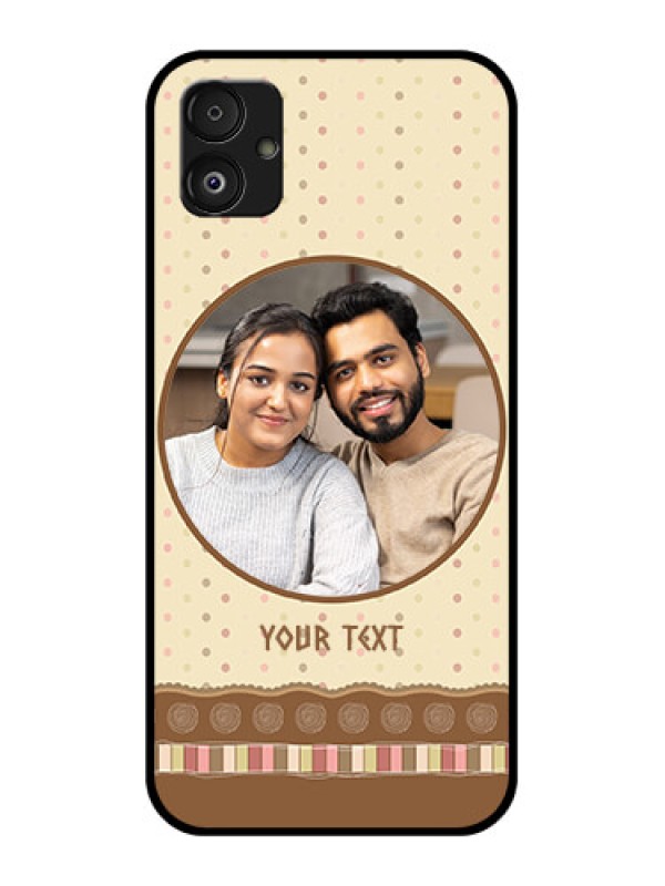 Custom Samsung Galaxy F14 5G Custom Glass Mobile Case - Brown Dotted Mobile Case Design