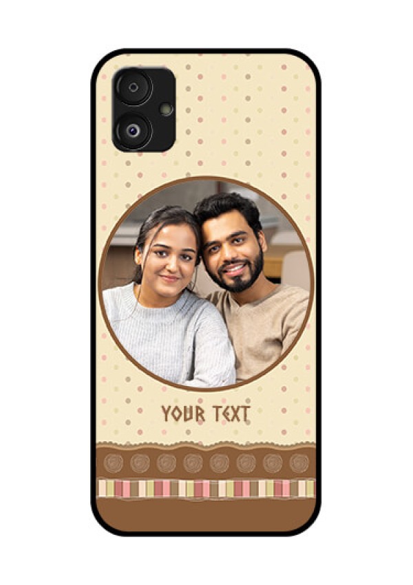 Samsung Galaxy F14 5G Custom Glass Mobile Case - Brown Dotted Mobile Case Design