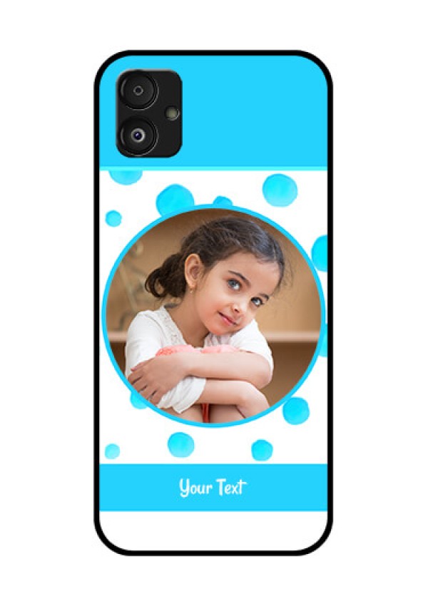 Samsung Galaxy F14 5G Photo Printing on Glass Case - Blue Bubbles Pattern Design