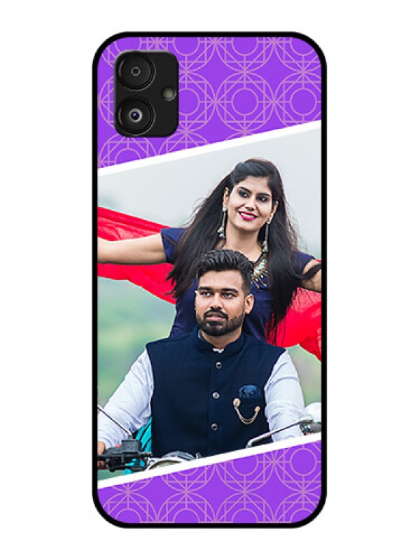 Custom Samsung Galaxy F14 5G Custom Glass Phone Case - Violet Pattern Design