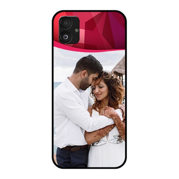 Samsung Galaxy F14 5G Custom Glass Mobile Case - Red Abstract Design