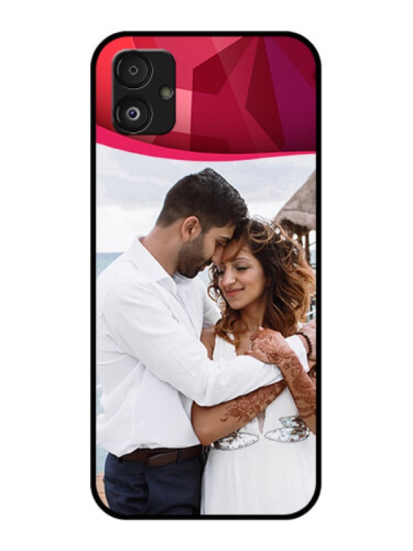 Custom Samsung Galaxy F14 5G Custom Glass Mobile Case - Red Abstract Design
