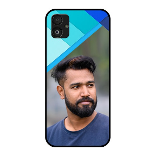 Samsung Galaxy F14 5G Custom Glass Phone Case - Blue Pattern Design