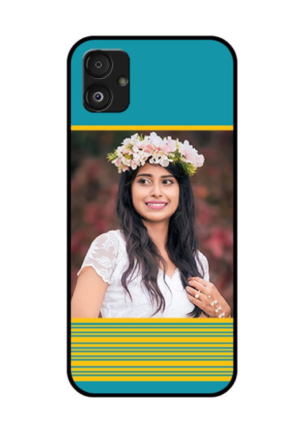 Samsung Galaxy F14 5G Custom Glass Phone Case - Yellow & Blue Design