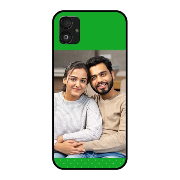 Samsung Galaxy F14 5G Personalized Glass Phone Case - Green Pattern Design Samsung Galaxy F14 5G Personalized Glass Phone Case - Green Pattern Design