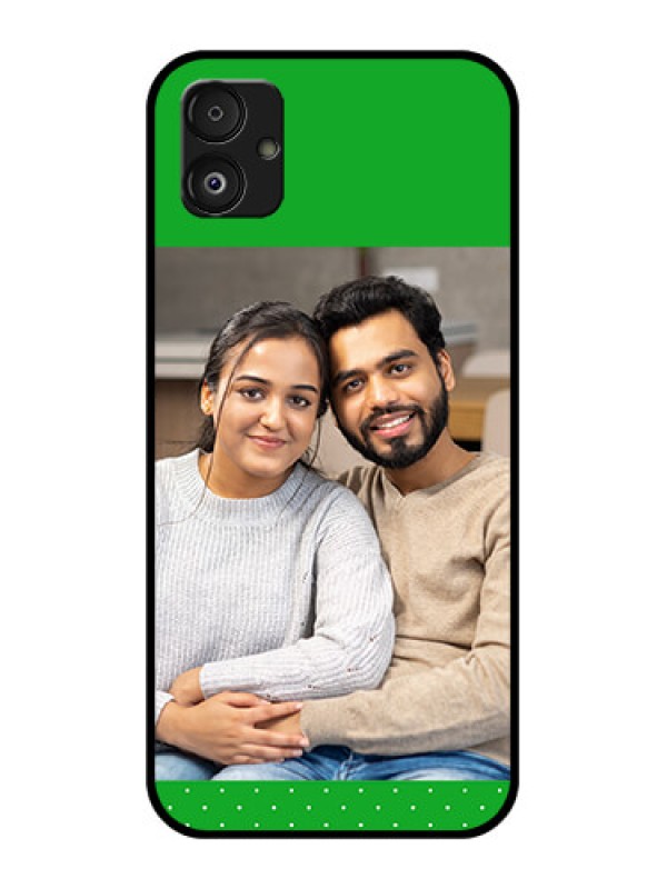 Custom Samsung Galaxy F14 5G Personalized Glass Phone Case - Green Pattern Design